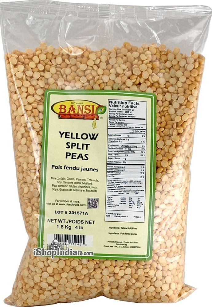Bansi Yellow Split Peas - 4 lbs