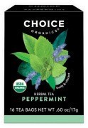 Choice Organics Peppermint Herbal Tea - 16 Tea Bags