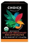 Choice Organics English Breakfast Decaffeinated Black Tea - 16 Tea Bags
