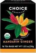 Choice Organics Mandarin Ginger Herbal Tea - 16 Tea Bags