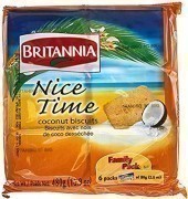 Britannia Nice Time Coconut Biscuits - Pack of 6 - Family Pack