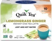 Quik Tea - Instant Lemongrass Ginger Chai (10 Pack)
