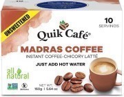 Quik Cafe Instant Madras Coffee - Unsweetened (10 Pack)