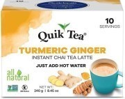 Quik Tea - Instant Turmeric Ginger Chai (10 Pack)