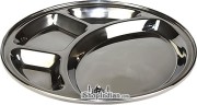 Stainless Steel Rimmed Plate with 4 Compartments (thali) - Round