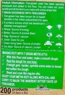 24 Mantra Organic 7 Grain Methi Atta / Flour - Directions