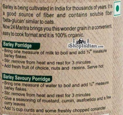 24 Mantra Organic Wonder Grain Barley - Hot Breakfast Cereal - Side