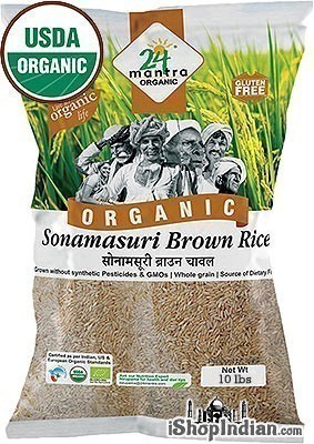 24 Mantra Organic Brown Sona Masoori Rice - 10 lbs