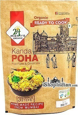 24 Mantra Organic Kanda Poha (Rice Flakes & Onion Mix) - Ready to Cook