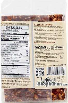24 Mantra Organic Peanut Chikki - Peanut Candy - Back