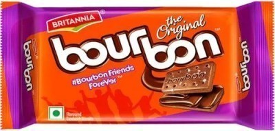 Britannia Bourbon Chocolate Cream Biscuits- 196 gms (2-Packs)
