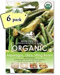 Arora Creations Organic Green Veggie (Asparagus, Okra, String Beans) Masala - 6 PACK