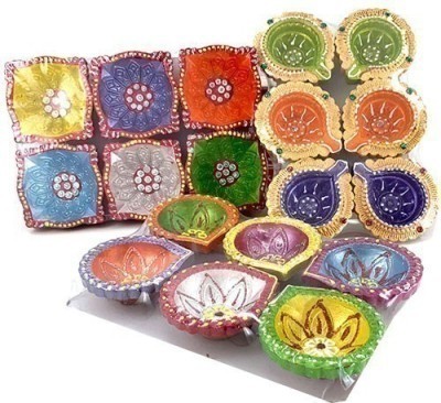 Assorted Mini Diwali Diyas Without Wax- 6 Pack