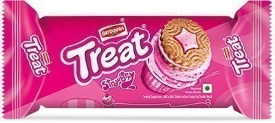 Britannia Treat Biscuits - Strawberry Cream Flavor