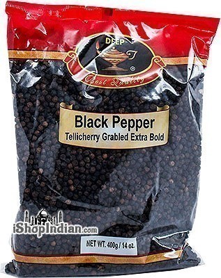 Deep Black Pepper Whole - Tellicherry Grabled Extra Bold