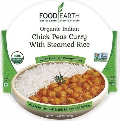 Food Earth Organic Chick Peas Curry with Steamed Rice
