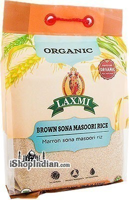 Laxmi Organic Brown Sona Masoori Rice - 10 lbs