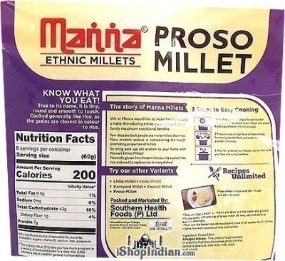 Manna Whole Proso Millet - 1 kg - Back