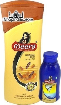 Meera Hairfall Care Shampoo with Shikakai & Badam (For Strong & Healthy Hair) + Free Meera Coconut Oil