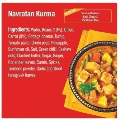 MTR Navratan Kurma (Ready-To-Eat) - Ingredients