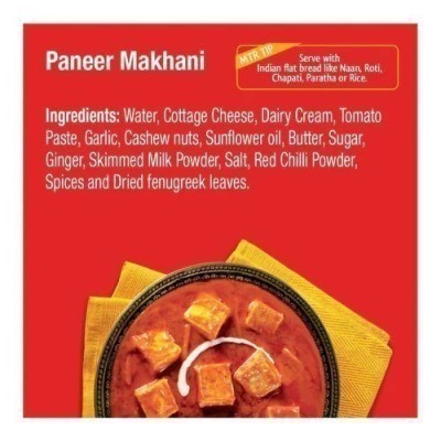 MTR Paneer Makhani (Ready-To-Eat) - Ingredients