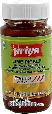 Priya Lime Pickle With Garlic - Extra Hot