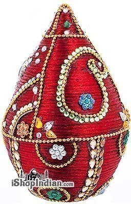 Pooja Coconut - Decorated (Various Designs) - Back