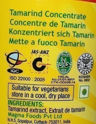 Tamcon Tamarind Concentrate - Ingredients