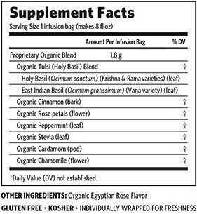 Organic India Tulsi Cinnamon Rose Tea - Supplement Facts