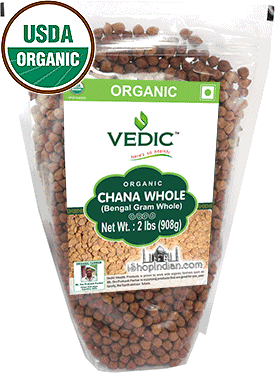 Vedic Organic Chana Whole / Kala Chana (Brown Chickpeas)