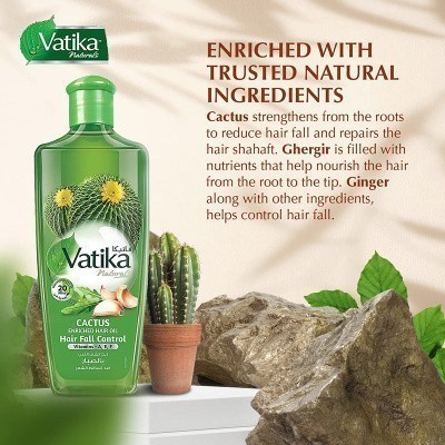 Dabur Vatika Enriched Cactus Hair Oil with Garger & Garlic