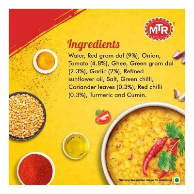 MTR Dal Fry (Ready-to-Eat) - Ingredients