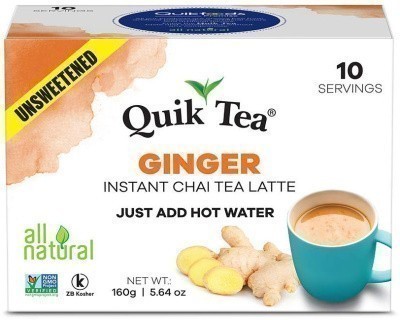 Quik Tea - Instant Ginger Chai (10 Pack) - Unsweetened